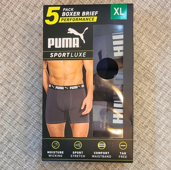 NWT'S - PUMA - Sportluxe Performance Boxer Briefs - 5 Pack - Size L & XL - Picture 3 of 3